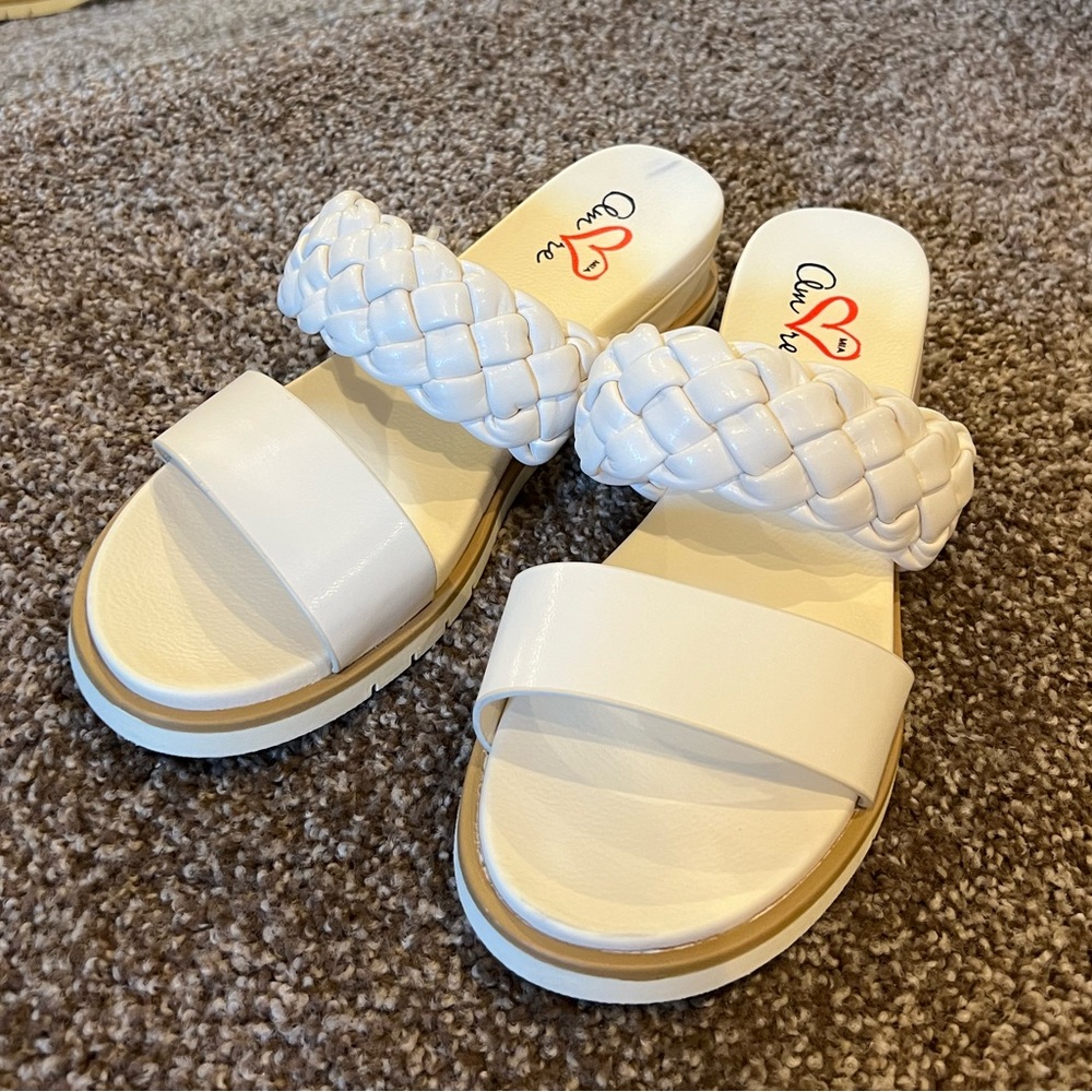 White Braided Sandal